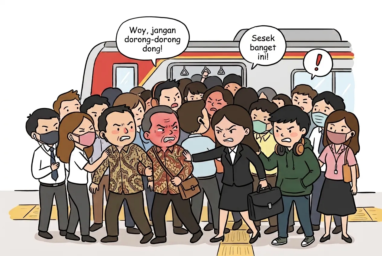 Kenyataan Pahit Kerja di Ibu Kota: Belum Sampai Kantor, Badan Sudah Remuk Duluan Kena Desak-desakan